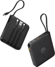 Portable Charger with Built in Cables, 22.5W Fast Charging for Iphone, 10000Mah