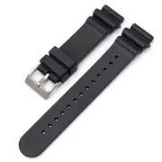 22MM Wristwatch Band For SEIKO Fluoroelastomer Watch Strap Convex Strap