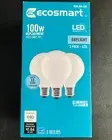 3pk EcoSmart 100W G25 Dimmable Globe LED Vintage Edison Light Bulb Daylight