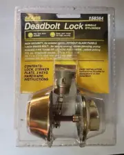 Sears Deadbolt Lock Single Cylinder 958384 • Brass • NOS New