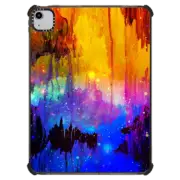iPad Air (4th/5th gen) iPad Impact Case CASTLES IN THE MIST Bold Magical Fantasy Space Galaxy Stars Mountains Colorful Ikat Fine Art Abstract Painting Royal Blue Orange Pink Black Modern Design