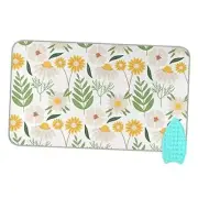 Ironing Mat Portable Ironing Pad Ironing Blanket for Table Top White Flower
