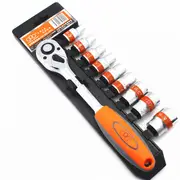 10Pcs 1/2Inch 8-22Mm Cr-V Metric Ratchet Wrench Socket Repair Tool Kit