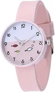 [SAFIGLE] Elegant Quartz Student Watch Silicone Band Cartoon Fish Design Perfect Present for Daughter