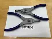 Snap-on Tools NEW 2pc DARK PURPLE LARGE SIZE .090 Tip 45° & 90° Snap Ring Pliers