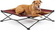 Coolaroo On-The-Go Elevated Dog Bed - Foldable Pop-Up Travel Dog Bed with Breathable, Moisture-Resistant Fabric, Carry Bag Included, Lightweight & Portable, Brick, Large