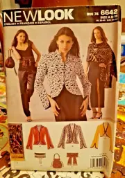 New Look Sewing pattern #6642 Misses' BELT, BAG, SHAW, JACKET size 8-18 new