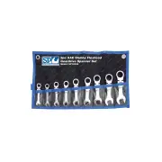 SP Tools 9Pcs Gear Drive ROE Spanner Set - Flex Head Stubby SAE Wrench Cr-V