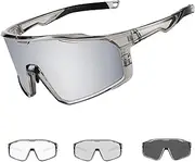 Ukoly Photochromic Cycling Glasses For Men Women, Sports Sunglasses For Baseball Running Cycling HD Lens UV400 Protection 628