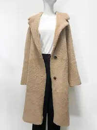 在飛比找Yahoo!奇摩拍賣優惠-IRO 法國 專櫃 駝色 雙面穿 羔羊毛 大衣 外套