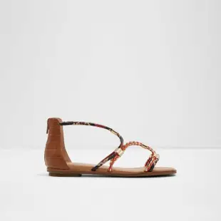 【ALDO】OCERIWENFLEX-時尚編織繩設計平底涼鞋-女鞋(混色橘)