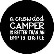 A crowded camper is Spare Tire Cover ANY Size, ANY Vehicle, trailer, Camper, RV