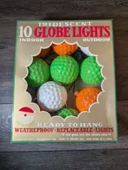 Vtg 4" Globe Blow Mold String Lights Yard Lantern Camper Patio RV String of 10
