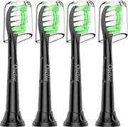 Osctor Fit for Sonicare Replacement Heads, Toothbrush Replacement Brush Heads Compatible with Philips Sonicare Click on Electric Toothbrush, 4 Pack, Black
