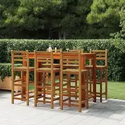 Bar Stools 6 pcs Solid Wood Acacia,Rustic Wooden Bar Stools for Outdoor Patio and Indoor Breakfast with Backrests and Footrests Patio Seating