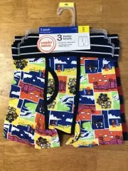 Wonder Nation Boys Cotton Boxer Briefs M 8 Set of 3 Landscape Floral TagFree