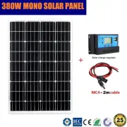 12V 380W MONO SOLAR PANEL FIXED HOME CARAVAN CAMPING BATTERY CHARGING CONTROLLER