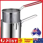 Tempura Small Deep Frying Pan with Strainer Stainless Steel Portable Cooking Pot