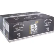 Kentucky Bourbon Double Serve & Cola No Sugar Can 375ml