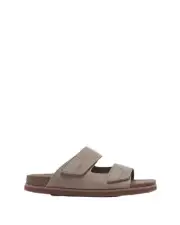 Mens Hush Puppies Cracker Taupe Sandals Slip On Leather Shoes 10