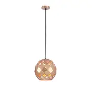 TUILE Pendant Lamp Light Interior ES Champagne Gold Embossed Tiled Wine Glass OD300mm
