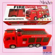 Fire Truck Toy with 3D Lights & Sounds – Red Rescue Engine for Kids