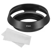 37mm Lens Hood, Standard Vented Matte Surface Hood with Cleaning Cloth