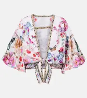 [Camilla] Camilla Floral linen crop top XS/S multicoloured