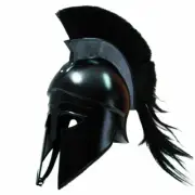 Medieval Greek Corinthian Helmet Black Plume Armor Knight Spartan Costumes