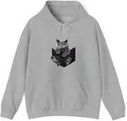 [X.Style] Cat Lovers British Shorthair in Pocket Kitten ds001 Hoodie Grey XL