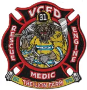 Ventura CA Station 31 The Lion Farm Rescue Engine Medic New Fire Patch !