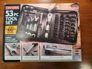 Craftsman USA NOS 33853 1/4 & 3/8" DR METRIC/SAE 53 PC ZIPPER CASE Socket Set