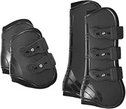 Daseeme 4 PCS Front Hind Leg Boots Adjustable Horse Leg Boots Equine Front Hind Leg Guard Equestrian Tendon Protection Horse Hock Brace