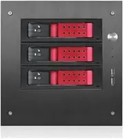 iStarUSA S-35-3DE1RD Compact . 3X 3. 13cm Hotswap Trayless Mini-Itx Tower, Red