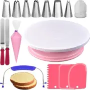 35PCs Cake Turntable and Leveler-Rotating Cake Stand with Non Slip pad-7 Tips