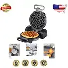 Non-Stick Belgian Waffle Maker with 180° Rotation for Perfectly Cooked Waffles