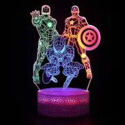 Spiderman Night Lamp 3D LED Night Light for Kids Christmas Gift Desk Lamp Bedroom Decor