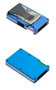 Minimalist Slim Wallet for Men - RFID Blocking Front Pocket Credit Card - Blue