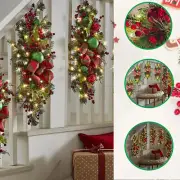 Swag Garland Trim Garland Wreath Stairway Swag Gleamy Door for Christmas Party