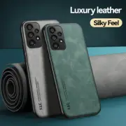 Leather Case for Samsung Galaxy A53 5G A73 A34 A15 Bumper Cover with Metal Plate