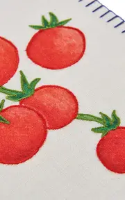 [Misette] Still Life Set-Of-Four Embroidered Linen Rectangular Placemats
