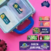 Alien Series Personalised Name Label for Kids, dishwashable, microwaveable