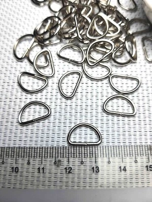 50 pcs Silver Tone Small D Ring Findings 8x14mm, Crafting Supplies & Jewelry Har