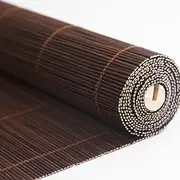50% Blackout Tea Room Roller Shades,Protective Curtains for Balconies and Terraces,Rustic Decorative Bamboo Roller Blinds,Reed Curtain,Handwoven Bamboo Curtain (Walnut Color A 76x183cm)