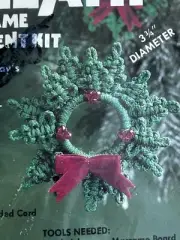 Fibre-Craft Wreath Macrame Ornament Kit #2757 NIP Makes 2