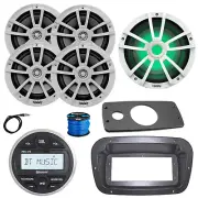 JBL Marine Radio, Spa Bezel, Adapter, ANT, LED Sub, 4x 6.5" 225W White Speaker
