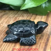 2'' Natural obsidian sea turtles quartz crystal skull healing Reiki carved 1pc