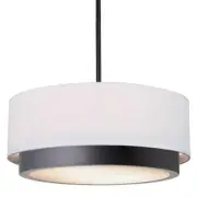 Justice Design Group FAB-4475-WHTE Tate 16"W LED Pendant - Black