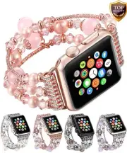Agate Pearl Bracelet Watch Band Strap for Apple Watch Series 38/40/42/44/45/49mm