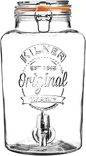 Kilner Round Storage Jar with Dispensing Tap, 8L, Clear 01717